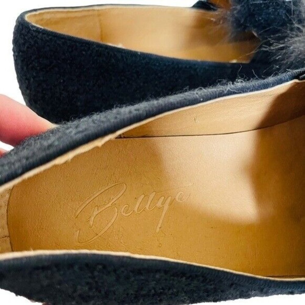 ANTHROPOLOGIE Bettye Black Muller Nikki Faux Fur Boucle Slip On Sneaker Size 6 - Picture 5 of 7